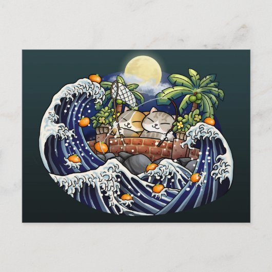 Chinesische Neujahrskatze Feiertagspostkarte (Vorderseite)