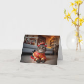 Chinesische Neujahrskatze Karte (Gelbe Blume)