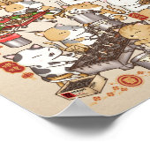 Chinesische Neujahrskatze machen traditionelle Kui Poster (Ecke)