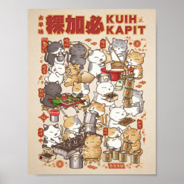 Chinesische Neujahrskatze machen traditionelle Kui Poster