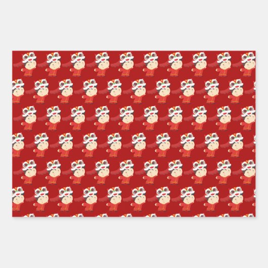 Chinesische Neujahrskinder-Ideogrammmuster W3PS Geschenkpapier Set (Vorderseite 2)