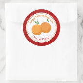 Chinesische Neujahrsklammern (zwei Orangen) Runder Aufkleber (Tasche)