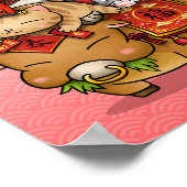 Chinesische Neujahrskuhe und Katzen Poster (Ecke)