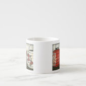 Chinesische Neujahrslinien mit Blumendruck Espressotasse (Vorderseite)