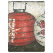 Chinesische Neujahrslinien mit Blumendruck Klemmbrett (Rückseite)