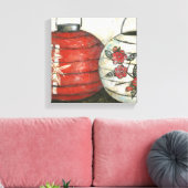 Chinesische Neujahrslinien mit Blumendruck Leinwanddruck (Insitu (Wohnzimmer))