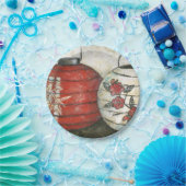 Chinesische Neujahrslinien mit Blumendruck Pappteller (Party)