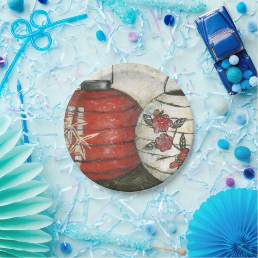 Chinesische Neujahrslinien mit Blumendruck Pappteller (Party)