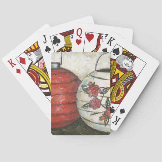 Chinesische Neujahrslinien mit Blumendruck Spielkarten (Rückseite)