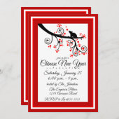 Chinesische Neujahrsräte und Blume 2020 Einladung (Vorne/Hinten)