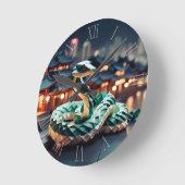 Chinesische Neujahrsschlange Origami Zodiac Birthd Runde Wanduhr (Winkel)