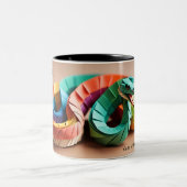 Chinesische Neujahrsschlange Origami Zodiac Birthd Zweifarbige Tasse (Mittel)