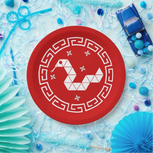 Chinesische Neujahrsschlange Pappteller (Party)