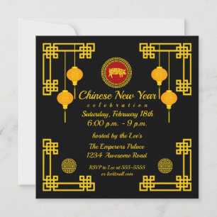 Chinesische Neujahrsschweinschmuck Einladung