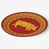 Chinesische Neujahrsschweinschmuck Pappteller (Schrägansicht)