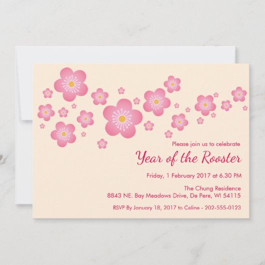 Chinesische Neujahrsspezifische Party Einladung (Vorderseite)