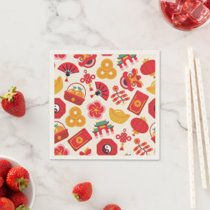Chinesische Neujahrssymbole 2024 Party Napkins Serviette