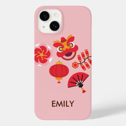 Chinesische Neujahrssymbole rosa Blossom Case-Mate iPhone Hülle (Rückseite)