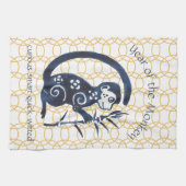 Chinesische Neujahrstierminimale für Zodiac-Tiere Geschirrtuch (Horizontal)