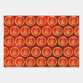 Chinesische Neujahrswolken Gold Red Pattern Geschenkpapier Set (Vorderseite)