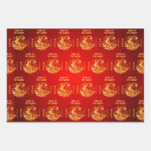 Chinesische Neujahrswolken Gold Red Pattern Geschenkpapier Set (Vorderseite 3)