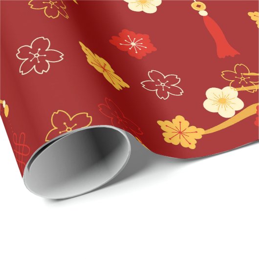 Chinesische Neujahrszweige und Kasseler Geschenkpapier (Rolleneckpunkt)