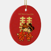 Chinesische Niedliche Brautbräuche - Personalisier Keramik Ornament (Rechts)