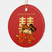 Chinesische Niedliche Brautbräuche - Personalisier Keramik Ornament (Links)