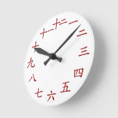 Chinesische Nummer Uhr - Rot (Winkel)
