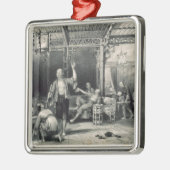 Chinesische Opium-Raucher, 'von der China in einer Ornament Aus Metall (Links)