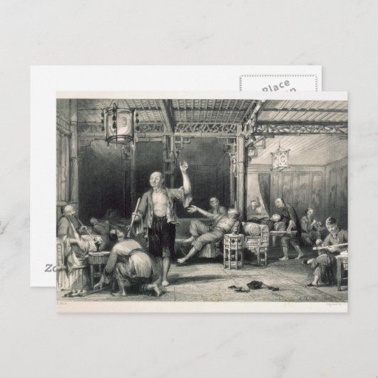 Chinesische Opium-Raucher, 'von der China in einer Postkarte (Vorne/Hinten)