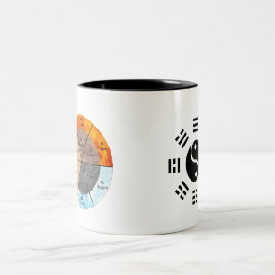 Chinesische Orgeluhr-Meridiane Akupunkturelemente Zweifarbige Tasse