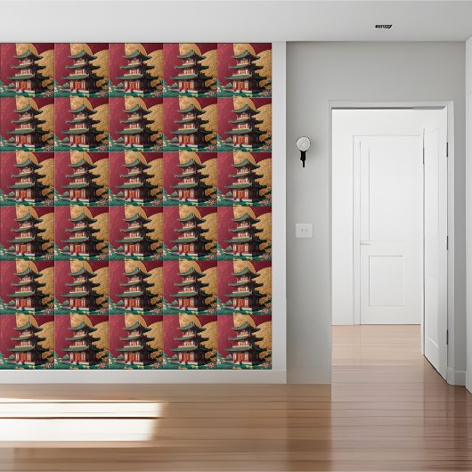 Chinesische Pagoda Chinoiserie Tile Fliese