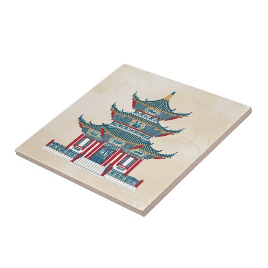 Chinesische Pagode Chinoiserie Tempel Kunst Fliese (Seite)