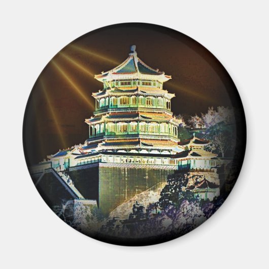 Chinesische Pagode-Gebäude Magnet (Vorne)