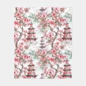 Chinesische Pagode - Kirschblüten (10) Fleecedecke (Vorderseite)
