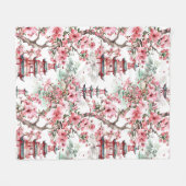 Chinesische Pagode - Kirschblüten (10) Fleecedecke (Vorderseite (Horizontal))