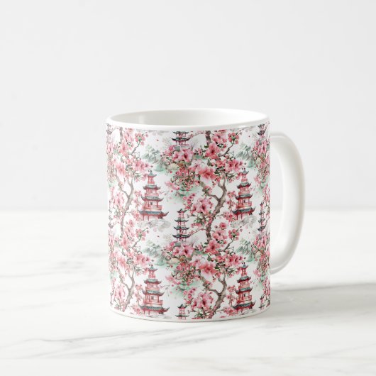 Chinesische Pagode - Kirschblüten (10) Kaffeetasse (VorderseiteRechts)