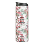 Chinesische Pagode - Kirschblüten (10) Thermosbecher (Nach rechts gedreht)