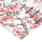 Chinesische Pagode - Kirschblüten (10) Tischdecke (Schrägansicht)