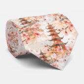 Chinesische Pagode mit Kirschblüten (1) Krawatte (Gerollt)