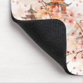 Chinesische Pagode mit Kirschblüten (1) Mousepad (Ecke)
