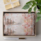 Chinesische Pagode mit Kirschblüten (1) Seidenpapier (Geschenk)