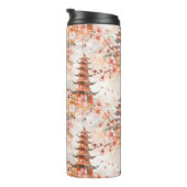 Chinesische Pagode mit Kirschblüten (1) Thermosbecher (Nach rechts gedreht)