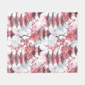 Chinesische Pagode mit Kirschblüten (2) Fleecedecke (Vorderseite (Horizontal))