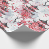 Chinesische Pagode mit Kirschblüten (2) Geschenkpapier (Ecke)