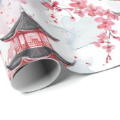 Chinesische Pagode mit Kirschblüten (2) Geschenkpapier (Rolleneckpunkt)