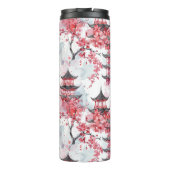 Chinesische Pagode mit Kirschblüten (2) Thermosbecher (Rückseite)