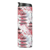 Chinesische Pagode mit Kirschblüten (2) Thermosbecher (Nach rechts gedreht)