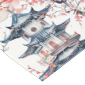 Chinesische Pagode mit Kirschblüten (4) Tischdecke (Schrägansicht)